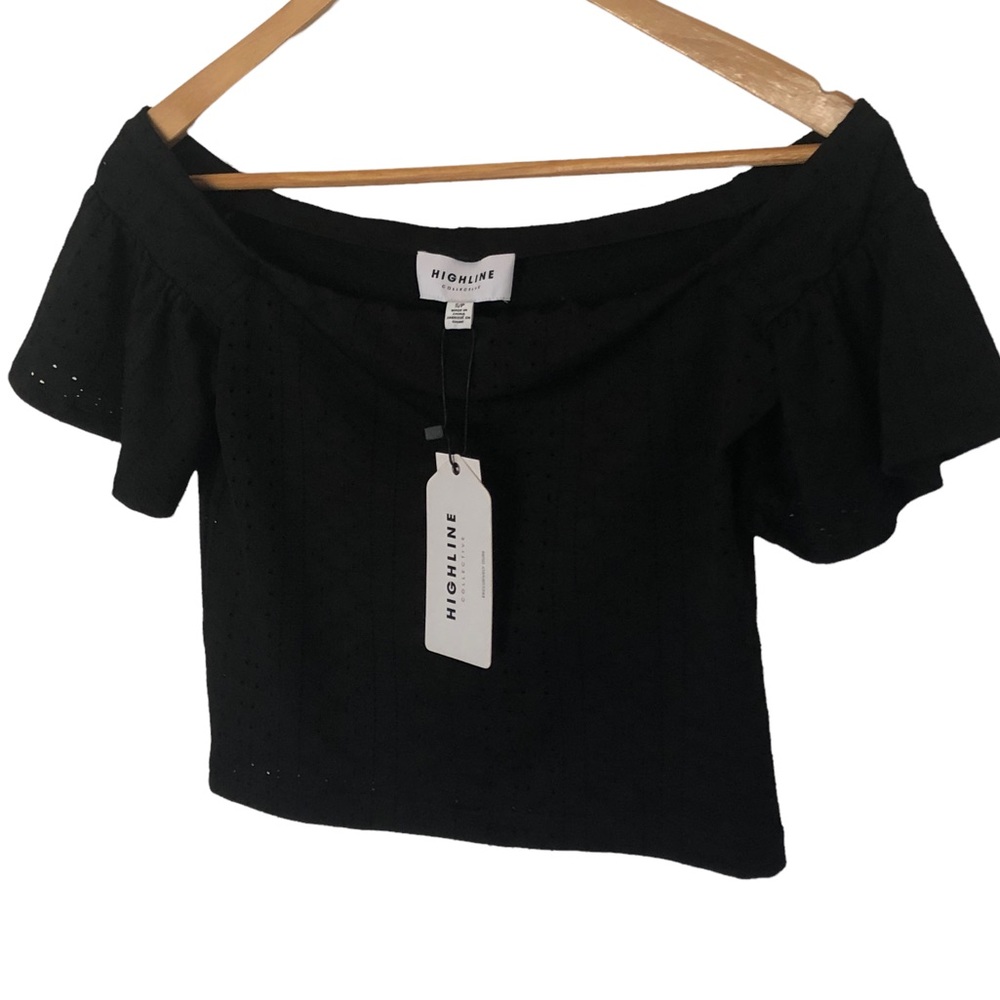 Highline collection cropped off the shoulder blouse